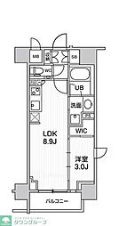 シーズンフラッツ大森ブライト 8階1LDKの間取り