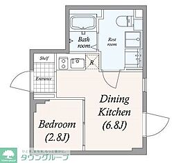 ＧＲＡＮ　ＰＡＳＥＯ　目黒花房山 3階1DKの間取り