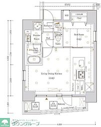Log戸越 9階1LDKの間取り