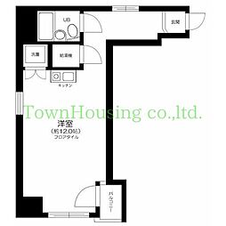 ストークコージィ芝公園 4階ワンルームの間取り