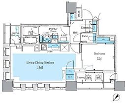 パークアクシス月島マチュアスタイル 7階1LDKの間取り