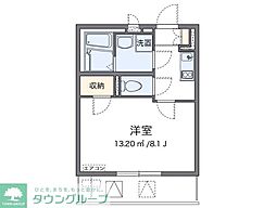 レオネクストサンドリーム 2階1Kの間取り
