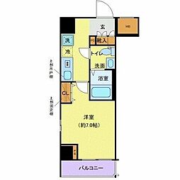 クレヴィスタ蒲田 9階1Kの間取り