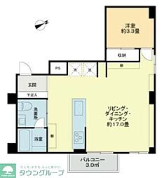 パレ・ドール蒲田 1階1LDKの間取り