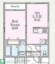 Arietta 1階1LDKの間取り