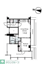ダイナシティ池上 6階1LDKの間取り