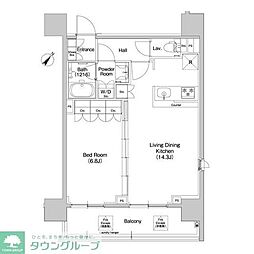 コンフォリア品川ＥＡＳＴ 6階1LDKの間取り