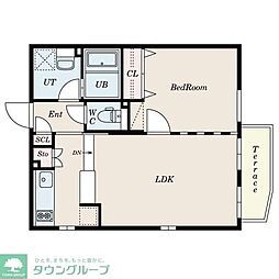 PASEO荏原中延 1階1LDKの間取り