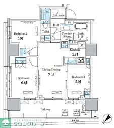 HARUMI　FLAG　PORT　VILLAGE　B棟 15階3LDKの間取り