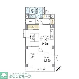 ニューハイツ中落合 5階3LDKの間取り