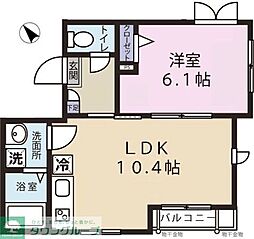 エスポワール東大井 2階1LDKの間取り
