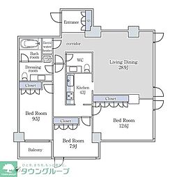 クエストコート原宿 310 2階3SLDKの間取り