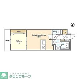 ＢＬＥＳＳ北新宿 5階1LDKの間取り