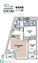 Brillia ist 池尻大橋 4階2LDKの間取り