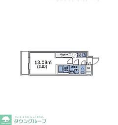 ルネサンスコート目黒 4階1Kの間取り