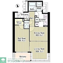 ＭＭガーデン 9階2DKの間取り
