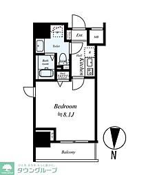 AZEST亀戸 5階1Kの間取り