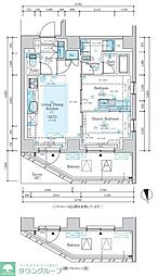 サンウッドフラッツ新宿四谷三丁目 3階1DKの間取り