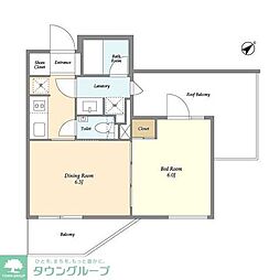 エルスタンザ代々木 401 4階1DKの間取り