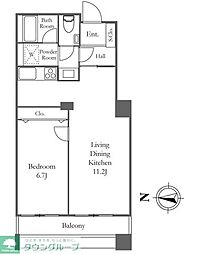 リバーシティ21イーストタワーズ　10棟 14階1LDKの間取り