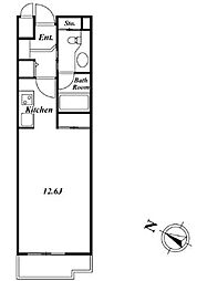 ミルーム南青山 2階ワンルームの間取り
