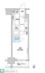 パークキューブ西新宿 7階1Kの間取り