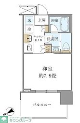 Brillia Tower 浜離宮 6階1Kの間取り