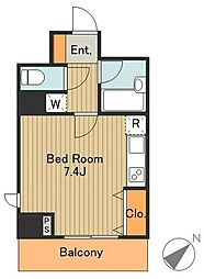 レジディア東品川 3階ワンルームの間取り