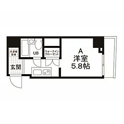フォルテ京橋 8階ワンルームの間取り