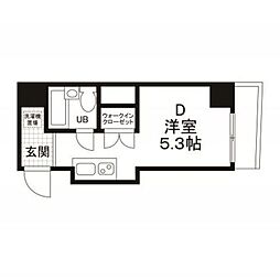 フォルテ京橋 10階ワンルームの間取り