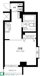 メトロフォート 4階ワンルームの間取り