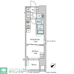 Ｂｒｉｌｌｉａ　ｉｓｔ　大井町 5階1DKの間取り