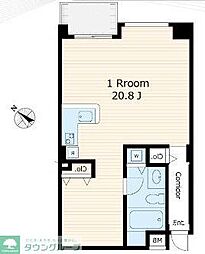 ファーストアパートメンツ三田 2階1LDKの間取り