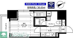 グランドコンシェルジュ六本木 15階1Kの間取り