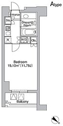 レジディア市ヶ谷2 1Kの間取図画像