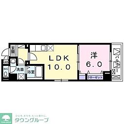 ビオレッテ山吹 1LDKの間取図画像
