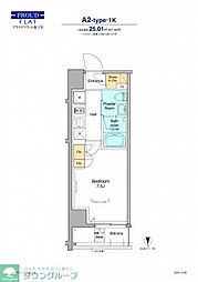 プラウドフラット森下4 1Kの間取図画像