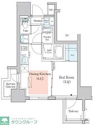 Urbanex深川木場 1DKの間取図画像