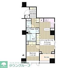 パークホームズ市谷薬王寺セントガレリア 1LDKの間取図画像