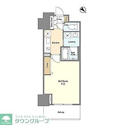 フロンティア新宿タワー 1Kの間取図画像