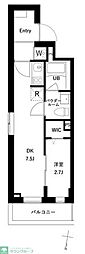 プレセダン千駄木 1DKの間取図画像