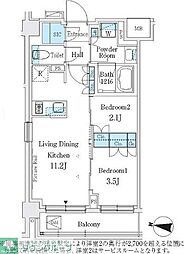 J.GRANCourt品川西大井WEST 2LDKの間取図画像