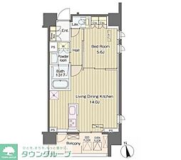 VerdeCourt西新宿 1LDKの間取図画像