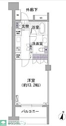 アビティ目黒 1Kの間取図画像