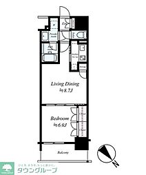 エピック東日本橋レジデンス 1LDKの間取図画像