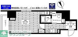 グランドコンシェルジュ六本木 1Kの間取図画像