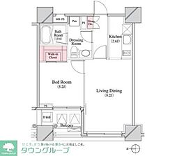 パークキューブ八丁堀 1LDKの間取図画像