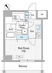 パティオスクエア御茶ノ水 1Kの間取図画像