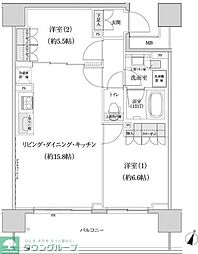 パークハビオ渋谷本町レジデンス 2LDKの間取図画像
