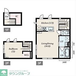 Ti Hus(ティハス)中延 1LDKの間取図画像